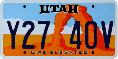 UT license plate Y274OV