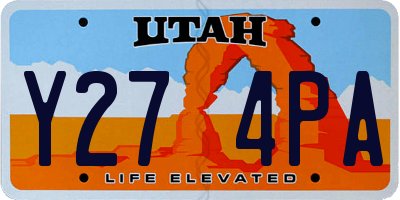 UT license plate Y274PA
