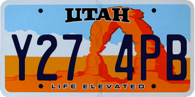 UT license plate Y274PB