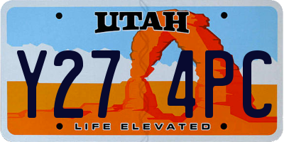 UT license plate Y274PC