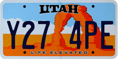 UT license plate Y274PE