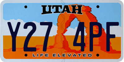 UT license plate Y274PF