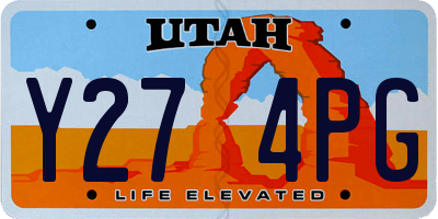 UT license plate Y274PG