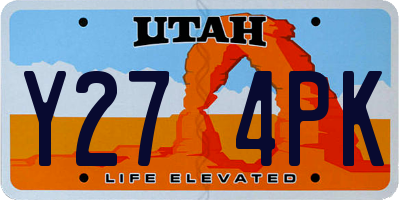 UT license plate Y274PK