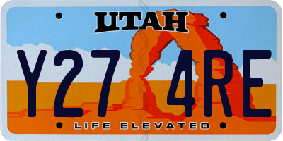 UT license plate Y274RE