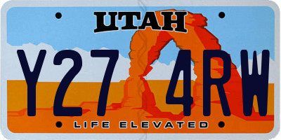 UT license plate Y274RW