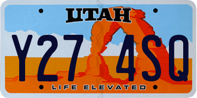 UT license plate Y274SQ