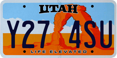 UT license plate Y274SU