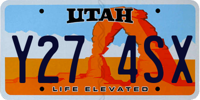 UT license plate Y274SX