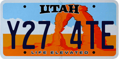 UT license plate Y274TE