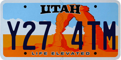 UT license plate Y274TM