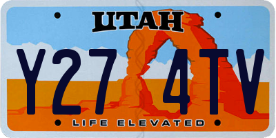 UT license plate Y274TV