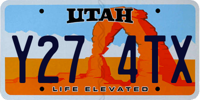 UT license plate Y274TX