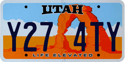 UT license plate Y274TY