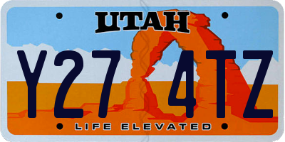 UT license plate Y274TZ