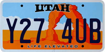 UT license plate Y274UB