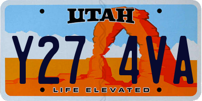 UT license plate Y274VA