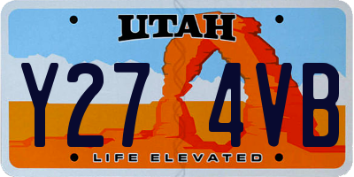 UT license plate Y274VB