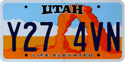 UT license plate Y274VN