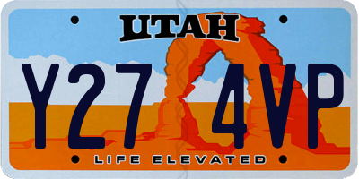 UT license plate Y274VP