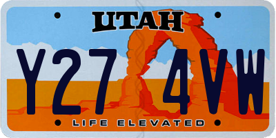 UT license plate Y274VW