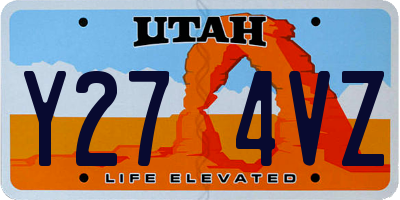 UT license plate Y274VZ