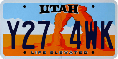 UT license plate Y274WK