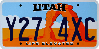 UT license plate Y274XC