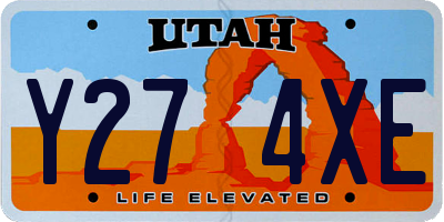 UT license plate Y274XE