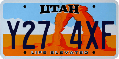 UT license plate Y274XF