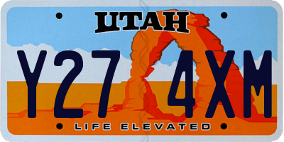 UT license plate Y274XM