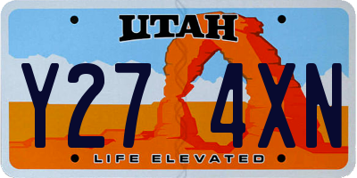 UT license plate Y274XN