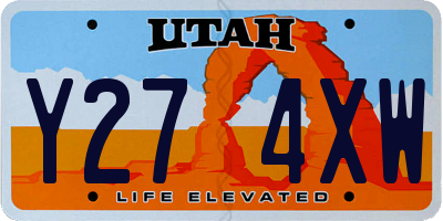UT license plate Y274XW
