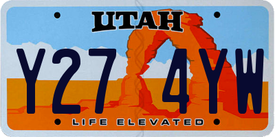 UT license plate Y274YW