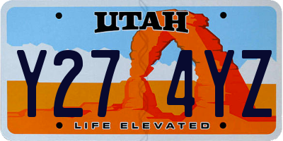 UT license plate Y274YZ