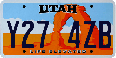 UT license plate Y274ZB