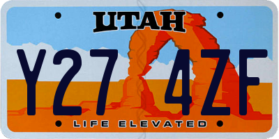 UT license plate Y274ZF