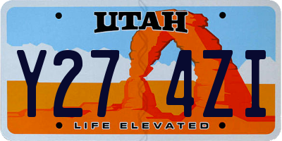 UT license plate Y274ZI