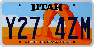 UT license plate Y274ZM