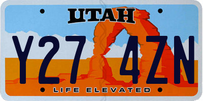 UT license plate Y274ZN