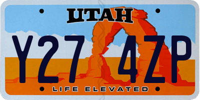 UT license plate Y274ZP