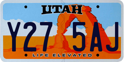 UT license plate Y275AJ
