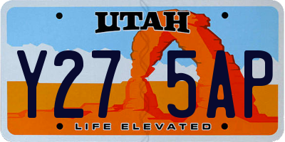 UT license plate Y275AP