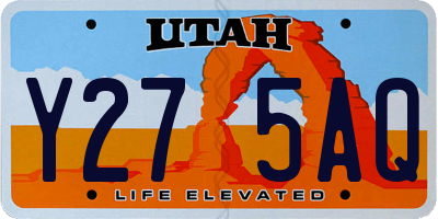 UT license plate Y275AQ