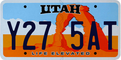 UT license plate Y275AT