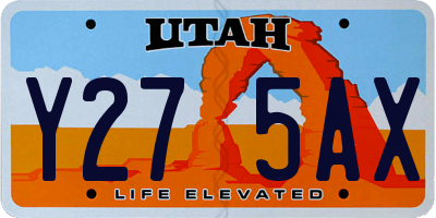 UT license plate Y275AX