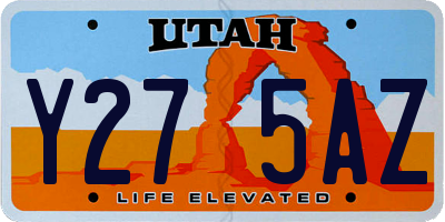 UT license plate Y275AZ