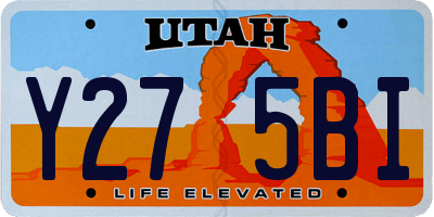 UT license plate Y275BI