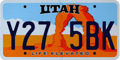 UT license plate Y275BK