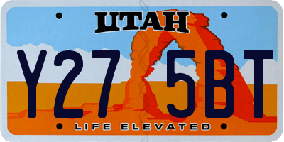 UT license plate Y275BT